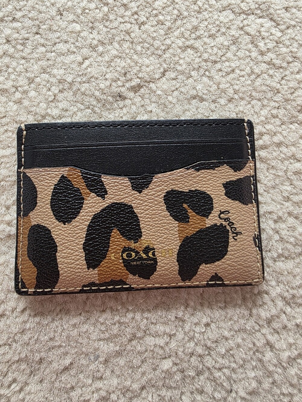 Coach Leopard Print Card Holder